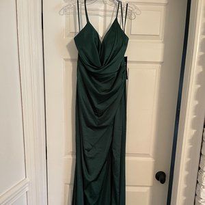 SHE'S A GEM COWL NECK FORMAL DRESS-EMERALD